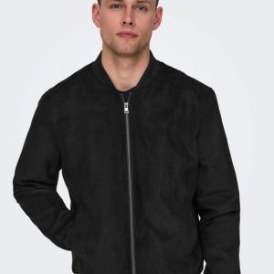 Giacconi – Onslucas suede bomber Black