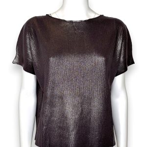 T-shirt costina spalmata lurex