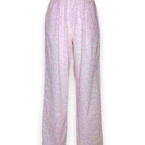 Pantalone palazzo popeline stampa foglie