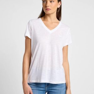 T-Shirt – V Neck tee Bright White