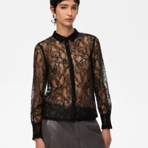 Camicia manica lunga in pizzo