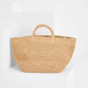 Tote bag grande rafia intrecciata