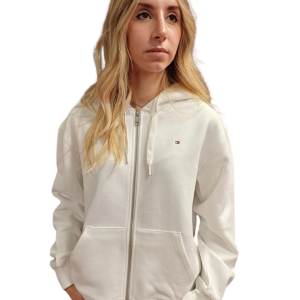 Felpe – Flag on chest zip hoodie Ecru