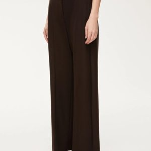 Pantalone wide leg twill strech