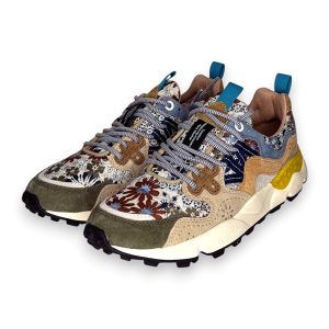 Sneakers suede jacquard flowers print cloud