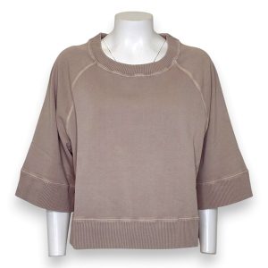 Girocollo felpa crop manica 3/4