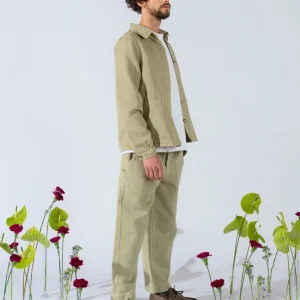 Pantaloni Apollo uomo in denim di canapa - verde kiwi