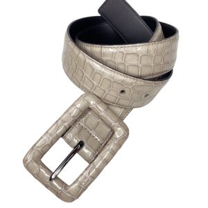 Cintura m fibbia coperta stampa rettile