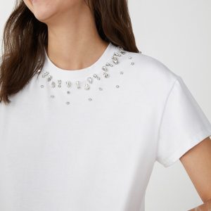 T-shirt mezza manica+cristalli
