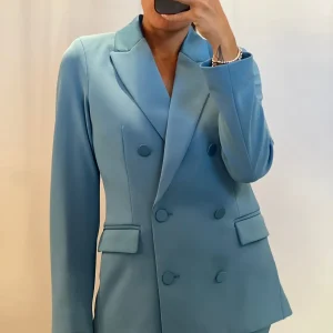 Blazer doppiopetto dettagli raso