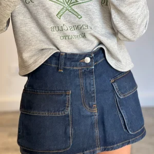 Minigonna jeans cargo