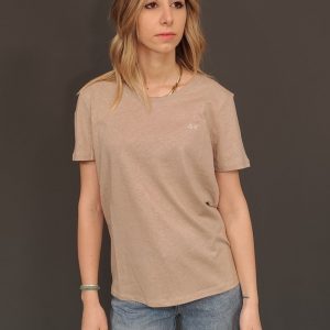 T-Shirt – T shirt round neck linen Stone