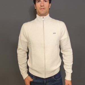 Maglie – Track zip sweater Bianco Panna