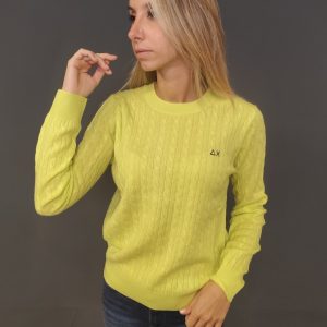 Maglie – Sweater cable Giallo Fluo