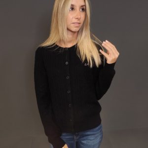 Maglie – Cardigan roundneck Nero