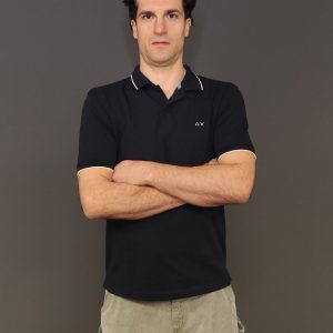 Polo – Polo small stripe collar Navy