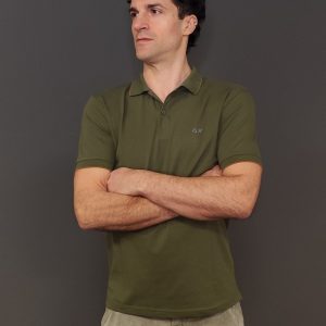 Polo – Polo small stripe collar Verde