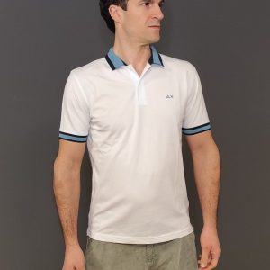 Polo – Polo multistripes collar Bianco