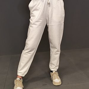 Pantaloni sportivi – Sweatpant fleece Bianco panna