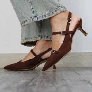 Slingback con fibbie suede – Divine Follie