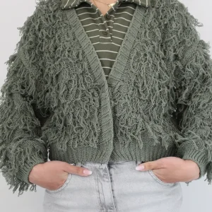 Cardigan frange kaki – Have One