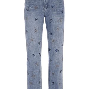 LANA CAPRINA – JEANS CON APPLICAZIONI STRASS