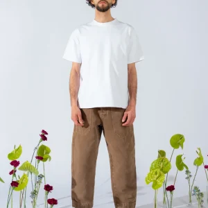 Pantaloni Apollo uomo in denim di canapa - Marrone Old