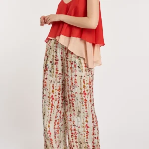 Semicouture Pantaloni Palazzo stampa fiorellino 5002
