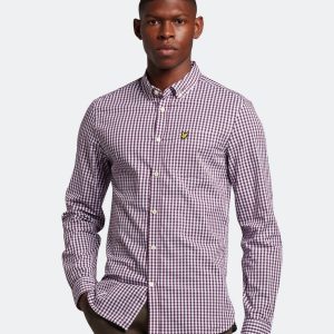 Camicie – Gingham camicia Burgundy/White