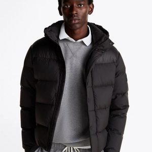 Giacconi – Mix down hooded puffer Black
