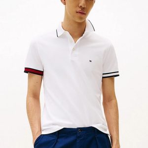 Polo – Flag cuff polo White