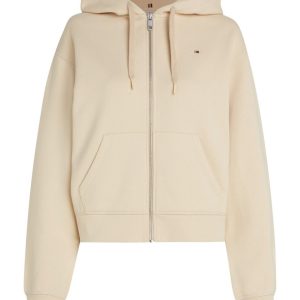 Felpe – Flag on chest zip hoodie Ivory