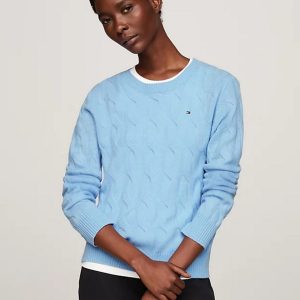 Maglie – Soft wool cable crew Vessel Blue