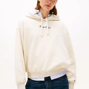 Felpe – Classic script hoodie Oatmilk