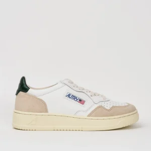 Autry Sneackers Medalist Low Pelle Suede Bianca Verdone 4042