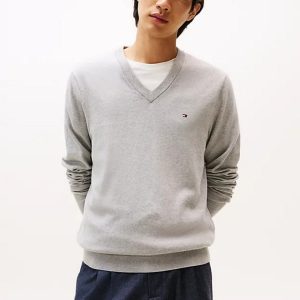 Maglie – Pima cotton cashmer V neck Light Grey Heather