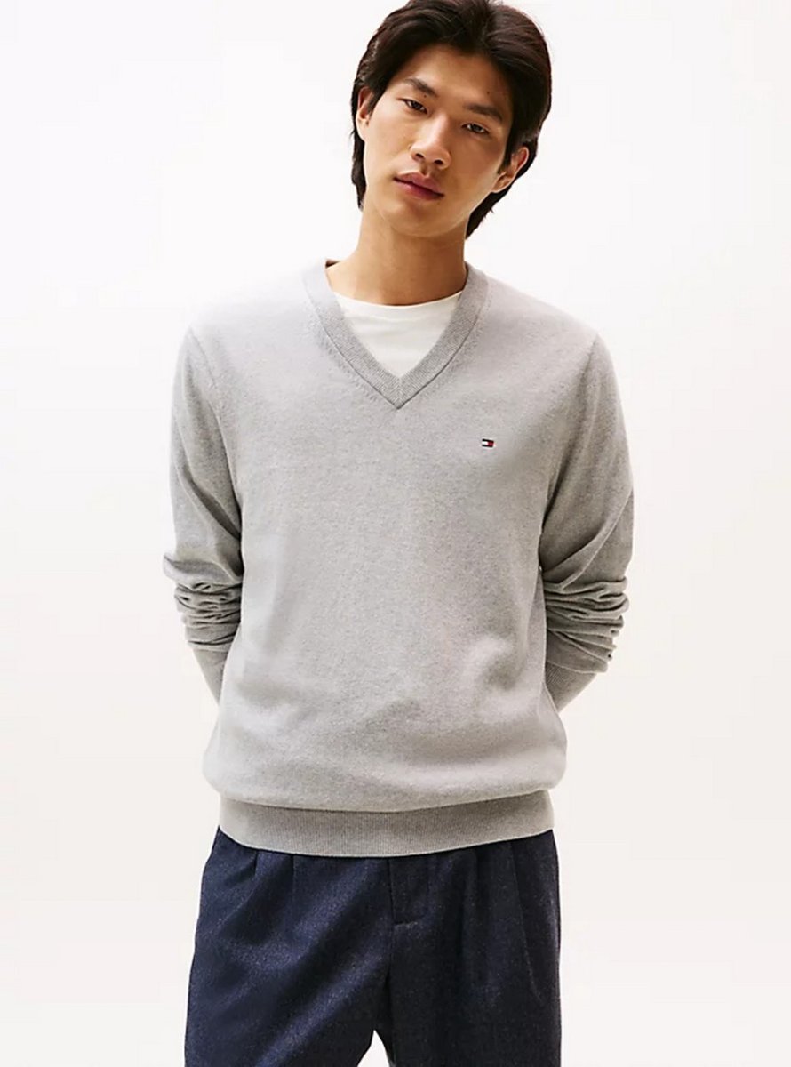 Maglie – Pima cotton cashmer V neck Light Grey Heather