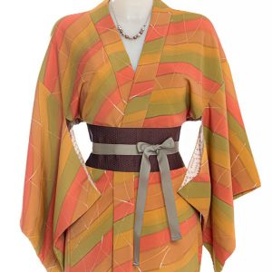 Elegante Haori Kimono con raffinato motivo color tramonto