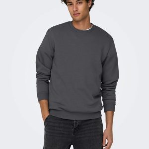 Felpe – Onsceres crew sweat Grey Pinstripe