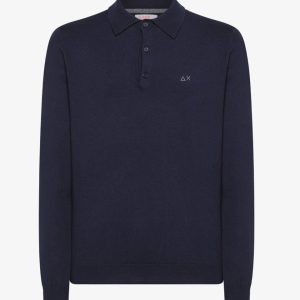 Polo manica lunga – Polo Solid in maglia navy