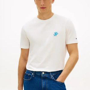 T-Shirt – Script monogram tee Ecru