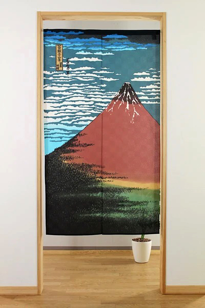 Tenda Noren Fuji rosso – vista del Monte Fuji di Hokusai - immagine 7